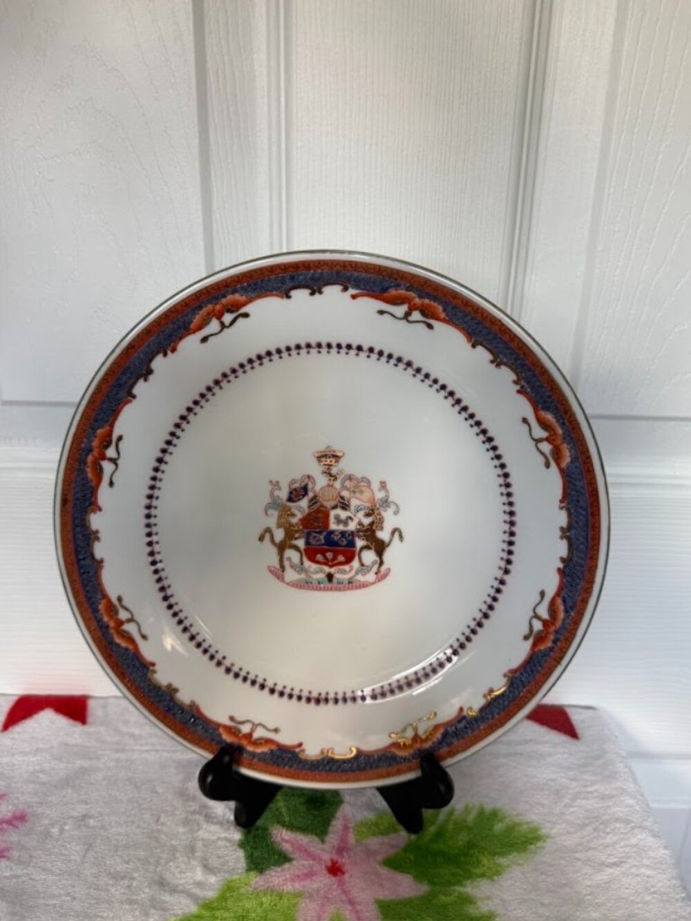 Vintage Chinese Export Armorial 1851 Porcelain Plate Collection